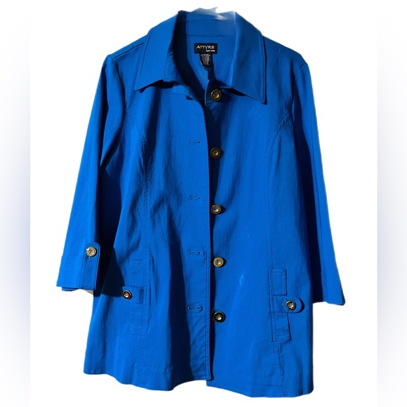 Attyre blue button up jacket - Picture 1 of 8